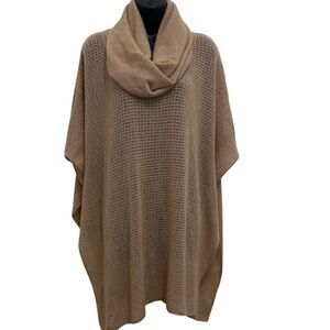 Nouvelle Resort Apparel Womens 2-Ply Cashmere Cowlneck Tunic OS Tan Open Weave